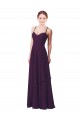 Vendeurs de Pourpre Fourreau Mousseline Longue Robes demoiselle d'honneur