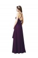 Vendeurs de Pourpre Fourreau Mousseline Longue Robes demoiselle d'honneur