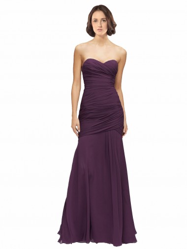 Vendeurs de Pourpre Sirène Mousseline Longue Robes demoiselle d'honneur
