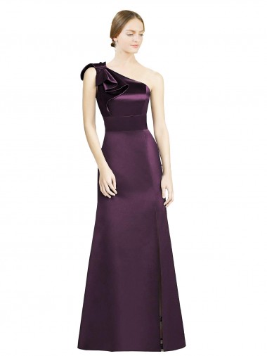 Vendeurs de Pourpre Sirène Satiné Longue Robes demoiselle d'honneur