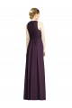 Vendeurs de Pourpre Trapèze Col V Mousseline Longue Robes demoiselle d'honneur