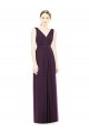 Vendeurs de Pourpre Trapèze Col V Mousseline Longue Robes demoiselle d'honneur