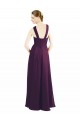 Vendeurs de Pourpre Trapèze Licou Mousseline Longue Robes demoiselle d'honneur