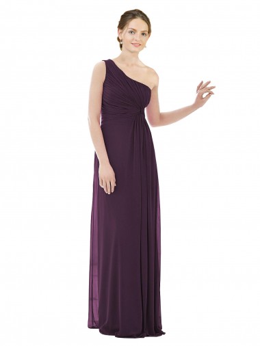 Vendeurs de Pourpre Trapèze Mousseline Longue Robes demoiselle d'honneur
