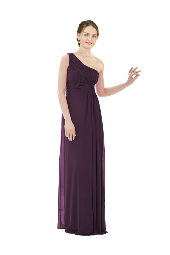 Vendeurs de Pourpre Trapèze Mousseline Longue Robes demoiselle d'honneur
