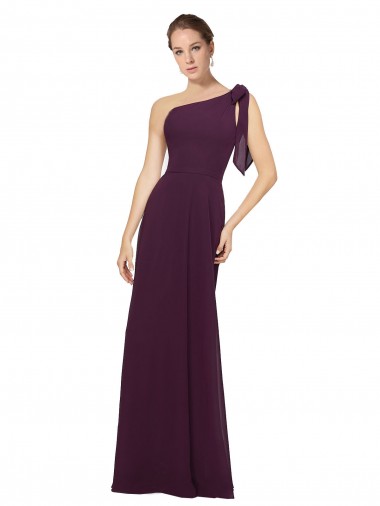 Vendeurs de Pourpre Trapèze Mousseline Longue Robes demoiselle d'honneur
