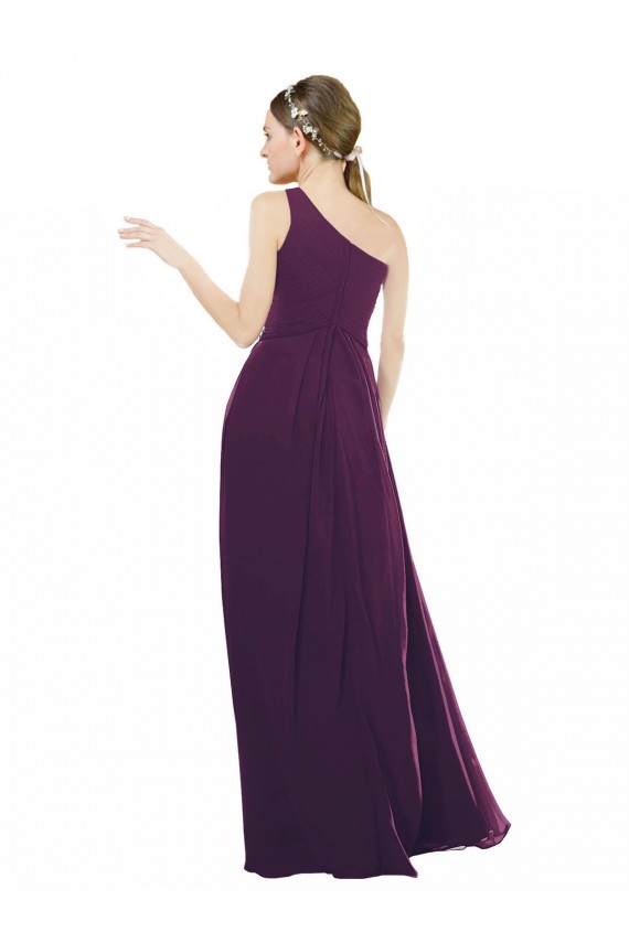 Vendeurs de Pourpre Trapèze Mousseline Longue Robes demoiselle d'honneur