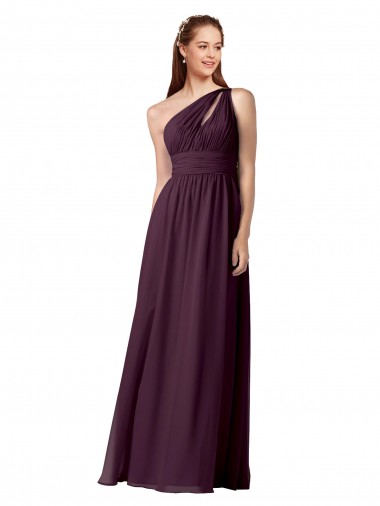 Vendeurs de Pourpre Trapèze Mousseline Longue Robes demoiselle d'honneur