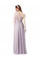 Vendeurs de Pourpre Trapèze Mousseline Longue Robes demoiselle d'honneur