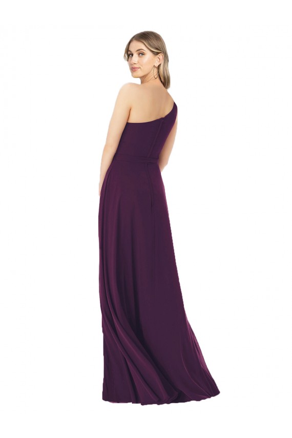Vendeurs de Pourpre Trapèze Mousseline Longue Robes demoiselle d'honneur