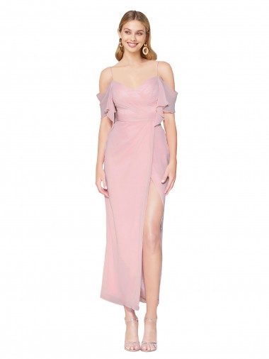 Vendeurs de Primevère Sirène Épaule Dénudée Mousseline Courte Robes demoiselle d'honneur / Robes de soirée / Robes de bal