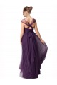 Vendeurs de Prune Trapèze Tulle Longue Robes demoiselle d'honneur