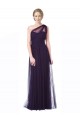 Vendeurs de Prune Trapèze Tulle Longue Robes demoiselle d'honneur
