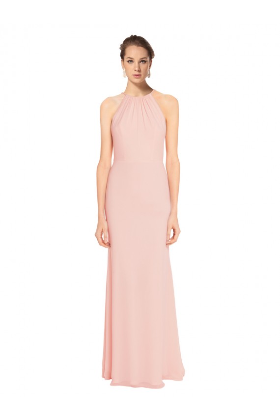 Vendeurs de Rose 114 Trapèze Bretelles spaghetti Mousseline Longue Robes demoiselle d'honneur