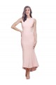 Vendeurs de Rose Fourreau Col Haut midi Crêpe Stretch Courte Asymétrique Robes demoiselle d'honneur / Robes de soirée / Robes de cocktail