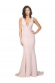 Vendeurs de Rose Fourreau Col V Balayage train Crêpe Stretch Longue Formelles Robes demoiselle d'honneur / Robes de soirée / Robes de bal