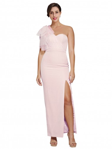 Vendeurs de Rose Fourreau Crêpe Stretch Longue Formelles Robes demoiselle d'honneur / Robes de soirée / Robes de bal