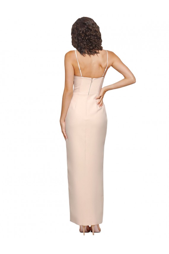 Vendeurs de Fourreau Sans bretelle Crêpe Stretch Longue Robes demoiselle d'honneur / Robes de bal
