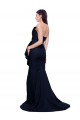 Vendeurs de Bleu marine foncé Fourreau Sans bretelle Balayage train Crêpe Stretch Longue Robes demoiselle d'honneur / Robes de bal