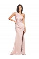 Vendeurs de Rose Fourreau Satiné Soyeux Longue Formelles Robes demoiselle d'honneur / Robes de soirée / Robes de bal