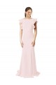Vendeurs de Rose Sirène Col bijou Balayage train Crêpe Stretch Longue Robes demoiselle d'honneur / Robes de bal