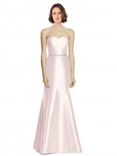 Vendeurs de Rose Sirène Sans bretelle Satiné Longue Robes demoiselle d'honneur
