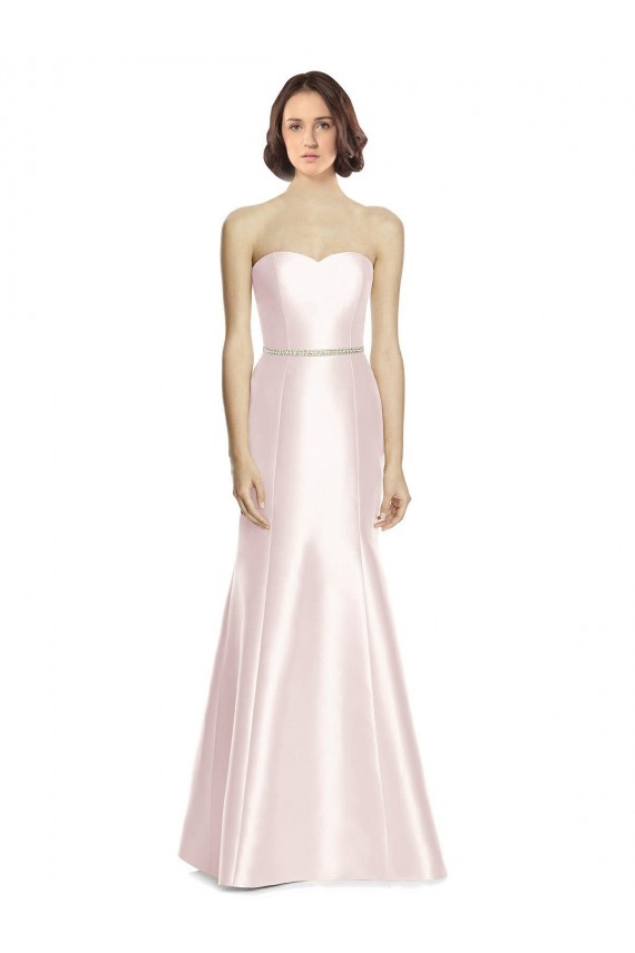 Vendeurs de Rose Sirène Sans bretelle Satiné Longue Robes demoiselle d'honneur