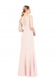Vendeurs de Rose Trapèze Col V Crêpe Stretch Longue Formelles Robes demoiselle d'honneur / Robes de soirée / Robes de bal