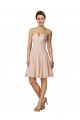 Vendeurs de Rose Trapèze Mousseline Dentelle Courte Robes demoiselle d'honneur / Robes de cocktail