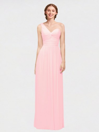 Vendeurs de Rose Trapèze Mousseline Longue Robes demoiselle d'honneur