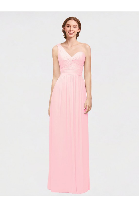 Vendeurs de Rose Trapèze Mousseline Longue Robes demoiselle d'honneur