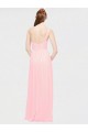 Vendeurs de Rose Trapèze Mousseline Longue Robes demoiselle d'honneur