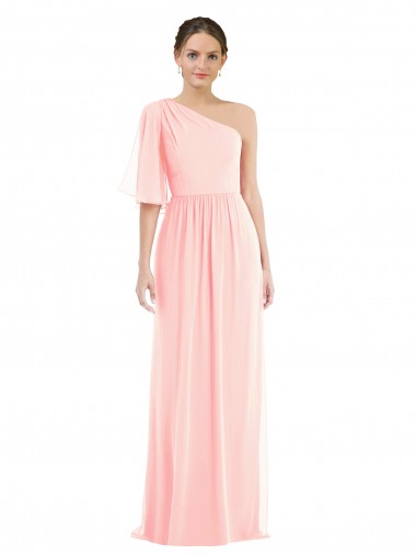 Vendeurs de Rose Trapèze Mousseline Longue Robes demoiselle d'honneur