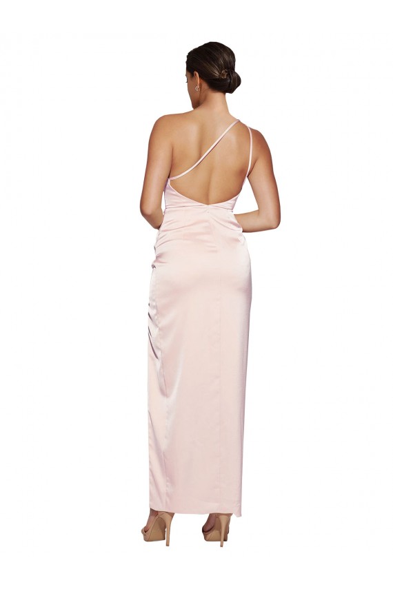 Vendeurs de Rose Trapèze Satiné Soyeux Longue Robes demoiselle d'honneur / Robes de bal