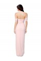 Vendeurs de Rose Trapèze Épaule Dénudée Sans bretelle Mousseline Longue Asymétrique Robes demoiselle d'honneur
