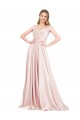 Vendeurs de Rose Trapèze Épaule Dénudée Satiné Longue Formelles Robes demoiselle d'honneur / Robes de soirée / Robes de bal