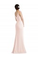 Vendeurs de Rose Trompette Col V Crêpe Stretch Longue Formelles Robes demoiselle d'honneur / Robes de soirée / Robes de bal
