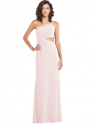Vendeurs de Rose Trompette Crêpe Stretch Longue Formelles Robes demoiselle d'honneur / Robes de soirée / Robes de bal