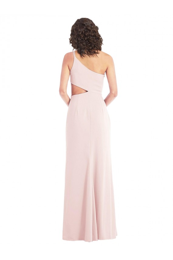 Vendeurs de Rose Trompette Crêpe Stretch Longue Formelles Robes demoiselle d'honneur / Robes de soirée / Robes de bal