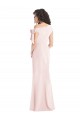 Vendeurs de Rose Trompette Épaule Dénudée Crêpe Stretch Longue Formelles Robes demoiselle d'honneur / Robes de soirée / Robes de bal