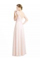 Vendeurs de Rose crème Trapèze Mousseline Dentelle Longue Robes demoiselle d'honneur