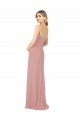 Vendeurs de Rose poussiéreux Fourreau Sans bretelle Mousseline Longue Robes demoiselle d'honneur
