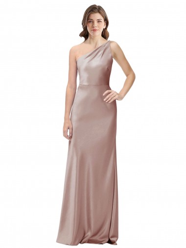 Vendeurs de Rose poussiéreux Fourreau Satiné Stretch Longue Formelles Robes demoiselle d'honneur / Robes de soirée / Robes de bal