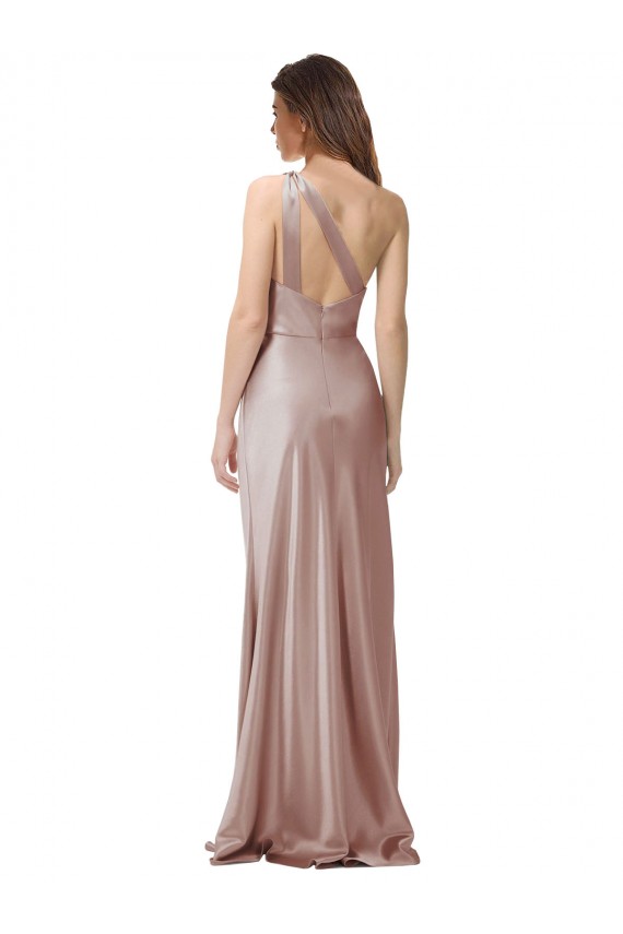 Vendeurs de Rose poussiéreux Fourreau Satiné Stretch Longue Formelles Robes demoiselle d'honneur / Robes de soirée / Robes de bal