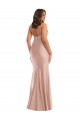 Vendeurs de Rose poussiéreux Sirène Col V Satiné Soyeux Longue Formelles Robes demoiselle d'honneur / Robes de soirée / Robes de bal