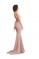 Vendeurs de Rose poussiéreux Sirène Col V Spandex Longue Formelles Robes demoiselle d'honneur / Robes de soirée / Robes de bal