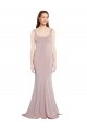Vendeurs de Rose poussiéreux Sirène Scoop Crêpe Stretch Longue Formelles Robes demoiselle d'honneur / Robes de soirée / Robes de bal