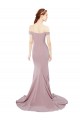 Vendeurs de Rose poussiéreux Sirène Épaule Dénudée Balayage train Crêpe Stretch Longue Formelles Robes demoiselle d'honneur / Robes de soirée / Robes de bal