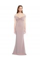 Vendeurs de Rose poussiéreux Sirène Épaule Dénudée Col V Crêpe Stretch Longue Formelles Robes demoiselle d'honneur / Robes de soirée / Robes de bal