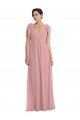 Vendeurs de Rose poussiéreux Trapèze Licou Mousseline Longue Robes demoiselle d'honneur